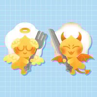 Image 2 of Angel & Devil Egg Keychains