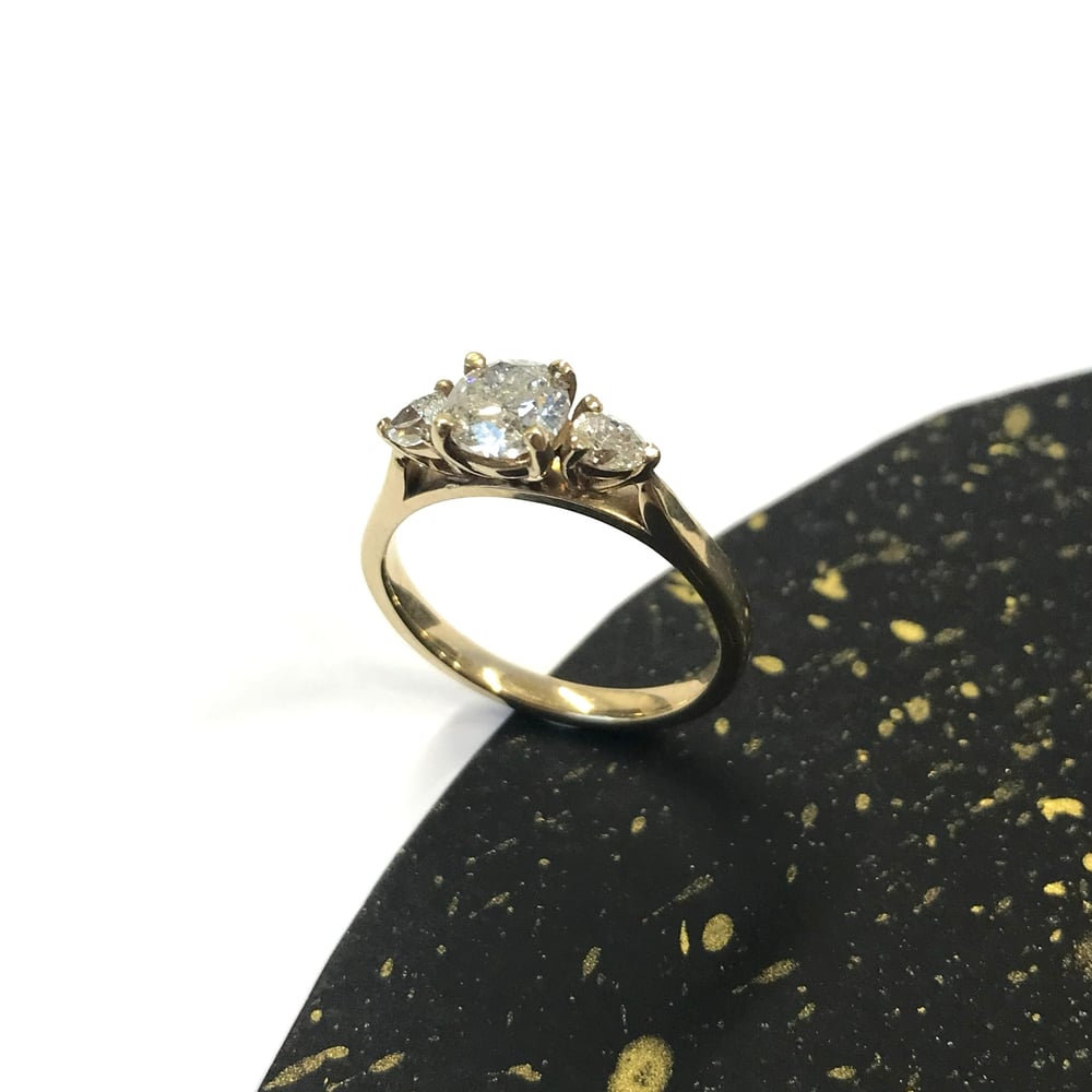 Image of Round & pear diamond trio