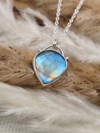 Image 3 of Faceted Rainbow Moonstone Inverted Pear