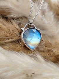 Image 2 of Faceted Rainbow Moonstone Inverted Pear