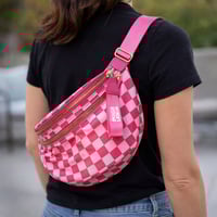 Image 3 of Sling Bag - pink checkered