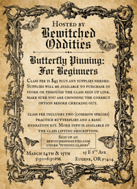 Image 1 of (March 15th, In Person) Butterfly Pinning: For Beginners