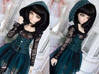 Image 5 of LIMITED - Dark teal gothic fantasy outfit for MNF/PetiteMarionette girls