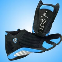 Image 1 of AJ 14 Black University Blue