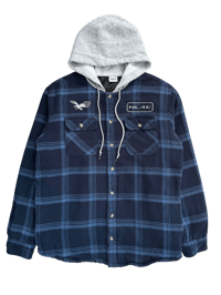 Image 1 of NL4E Embroidered Hooded Flannel - L