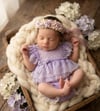 The Seraphina | Lavender Lace Newborn Photography Romper