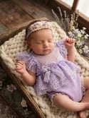 The Seraphina | Lavender Lace Newborn Photography Romper