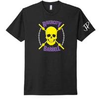 Image 1 of Rivercity Barbell Skull and Chain - Yellow/Purple Tee