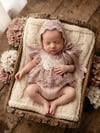The Melody | Dusty Rose Floral Lace Photography Romper
