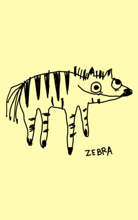 5x7 numbered and signed PRINT Zebra 