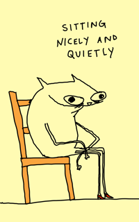 5x7 numbered and signed PRINT sitting nicely and quietly 