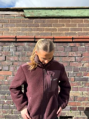 Image of SO58 Unisex Sherpa Jacket Red Brown 