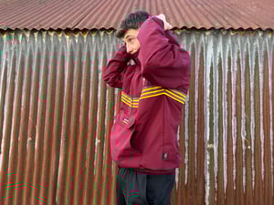 Image of ‘Yr Aran Overhead Anorac’ (Unisex) in Burgundy ****Pre-Order****