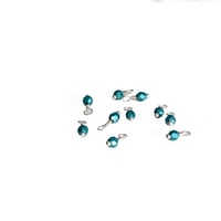 Image 1 of 10PC. METALLIC TEAL Fire Polished Czech Glass Bead Charms//10PC Hand Made Glass bead charms