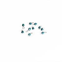 Image 4 of 10PC. METALLIC TEAL Fire Polished Czech Glass Bead Charms//10PC Hand Made Glass bead charms