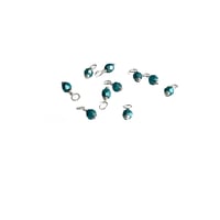 Image 3 of 10PC. METALLIC TEAL Fire Polished Czech Glass Bead Charms//10PC Hand Made Glass bead charms