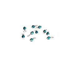 Image 5 of 10PC. METALLIC TEAL Fire Polished Czech Glass Bead Charms//10PC Hand Made Glass bead charms