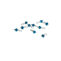 Image 2 of 10PC. ISLAND BLUE Fire Polished Czech Glass Bead Charms//10PC Hand Made Glass bead charms