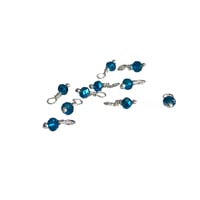 Image 4 of 10PC. ISLAND BLUE Fire Polished Czech Glass Bead Charms//10PC Hand Made Glass bead charms