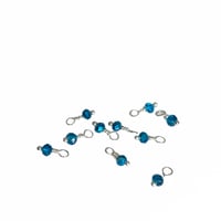 Image 5 of 10PC. ISLAND BLUE Fire Polished Czech Glass Bead Charms//10PC Hand Made Glass bead charms