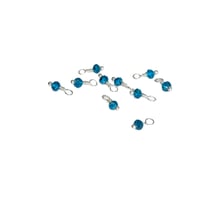 Image 1 of 10PC. ISLAND BLUE Fire Polished Czech Glass Bead Charms//10PC Hand Made Glass bead charms