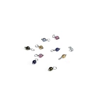 Image 4 of 10PC. RANDOM COLOR Mix Czech Glass Bead Charms//10PC Hand Made Glass 4MM Round bead charms