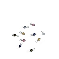 Image 1 of 10PC. RANDOM COLOR Mix Czech Glass Bead Charms//10PC Hand Made Glass 4MM Round bead charms