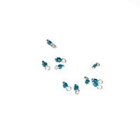 Image 4 of 10PC. AQUA Cube Czech Glass Bead Charms//10PC Hand Made Glass Cube bead charms