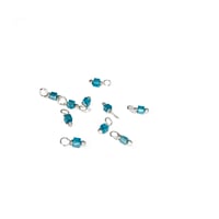 Image 2 of 10PC. AQUA Cube Czech Glass Bead Charms//10PC Hand Made Glass Cube bead charms
