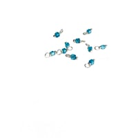 Image 1 of 10PC. AQUA Cube Czech Glass Bead Charms//10PC Hand Made Glass Cube bead charms