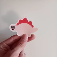 Image 2 of Button The Pink Dino Sticker