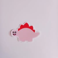 Image 3 of Button The Pink Dino Sticker