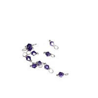 Image 3 of 10PC. METALLIC PURPLE BICONE Czech Glass Bead Charms//10PC Hand Made Glass bead charms