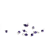 Image 5 of 10PC. METALLIC PURPLE BICONE Czech Glass Bead Charms//10PC Hand Made Glass bead charms