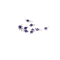 Image 1 of 10PC. METALLIC PURPLE BICONE Czech Glass Bead Charms//10PC Hand Made Glass bead charms