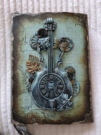 Image 1 of HANDMADE 3D MIXED MEDIA CELLO THEMED JOURNAL
