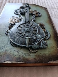 Image 2 of HANDMADE 3D MIXED MEDIA CELLO THEMED JOURNAL