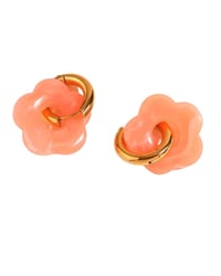 Image 2 of Flower charm hoop earring 
