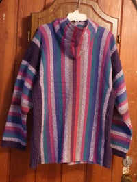 Image 2 of Vintage Mexican Hoodie, thick woven cotton, worn little.