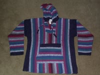 Image 3 of Vintage Mexican Hoodie, thick woven cotton, worn little.