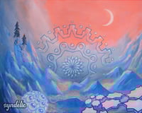 Image 1 of "Crescent Moon at Dawn" Original Painting - Acrylic on Canvas