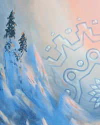 Image 2 of "Crescent Moon at Dawn" Original Painting - Acrylic on Canvas