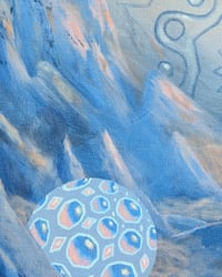 Image 3 of "Crescent Moon at Dawn" Original Painting - Acrylic on Canvas