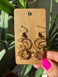 Mixed Toumaline Moon Earrings