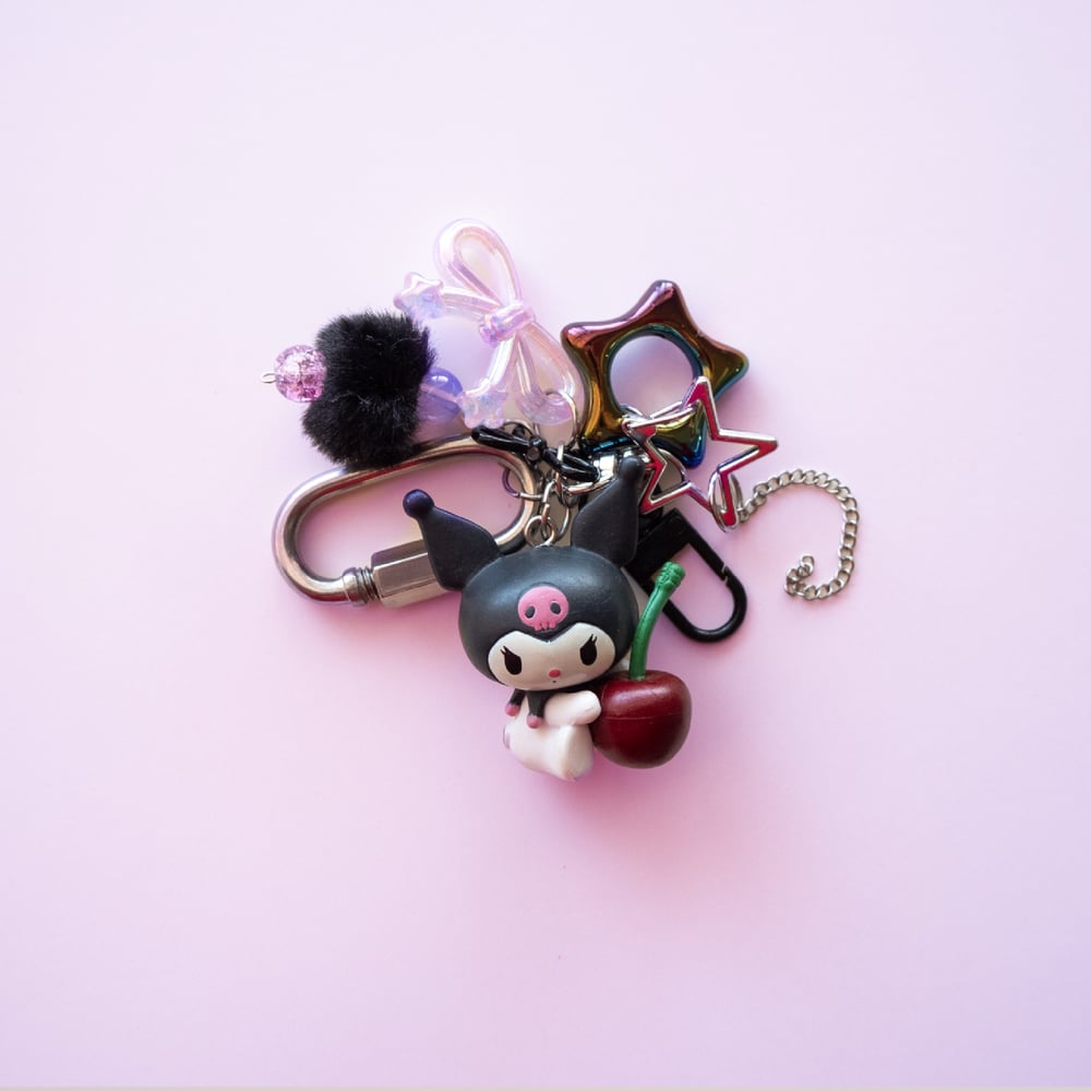 Image of kuromi cherry keychain