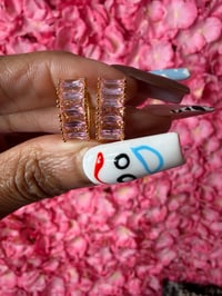 Image 1 of  Pink Bling Mini Hoops 