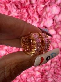 Image 2 of  Pink Bling Mini Hoops 