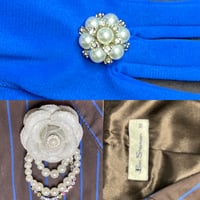 Image 11 of Women's Blazer Elevated w-Signature Style Ben Sherman Chocolate Brown w- Cobalt stripes , 1 of 1  