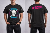 Image 3 of Rivercity Barbell Skull and Chain - Blue/Pink Tee