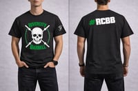 Image 3 of Rivercity Barbell Skull and Chain - Green/White Tee